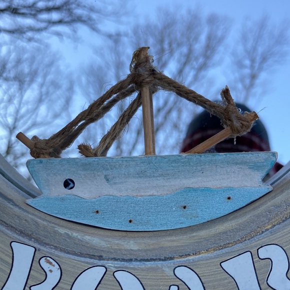 Welcome aboard mirror with boat - Picture 2 of 8